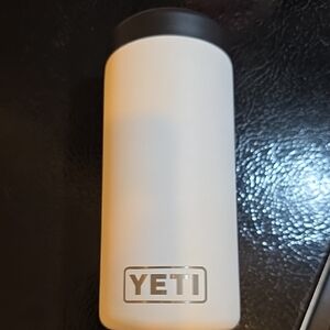 Yeti Black and White Slim Can Cooler